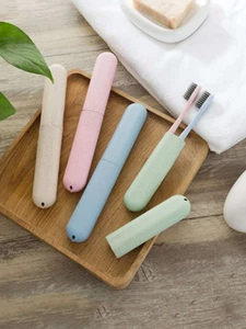 1pc Portable Plastic Toothbrush Case - Travel Holder & Rinsing Cup - NEW - Picture 1 of 6