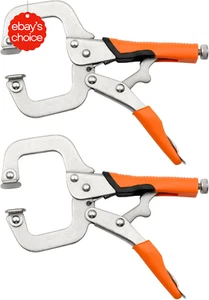 6 Inch C Clamp Heavy Duty Locking Pliers for Woodworking 2 Pack - Picture 1 of 12
