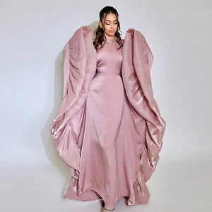 Muslim Women Batwing Sleeve Maxi Dress Evening Kaftan Islamic Long Robes Dubai - Picture 1 of 27