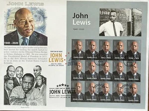 PANDA 5801A John Lewis Civil Rights Icon Rare Imperforate Sheet on 12 X 9 Cover - Picture 1 of 1