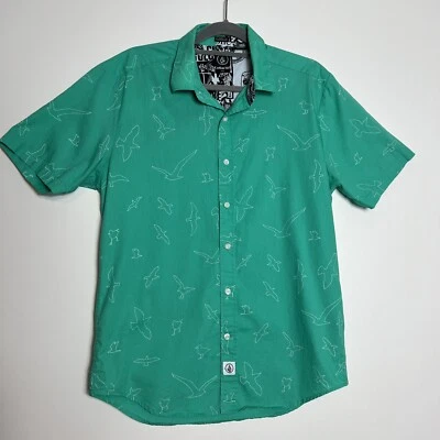 Volcom Men’s Novelty Bird Print Button Up Shirt Size M - Image 1 of 4