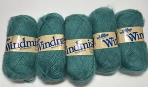 5 Skeins Brunswick Windmist Brushed Yarn- Turquoise Color #2852 JADESTONE - Picture 1 of 5