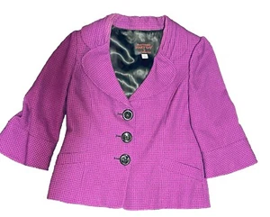 Blazer Moto Vintage Mary Kay Recortado Púrpura Tweed Talla 10 Pequeño - Imagen 1 de 4
