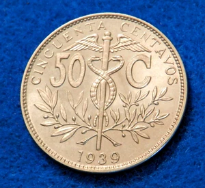 1939 Bolivia 50 Centavos - Awesome Uncirculated Coin - See Pictures - Picture 1 of 3