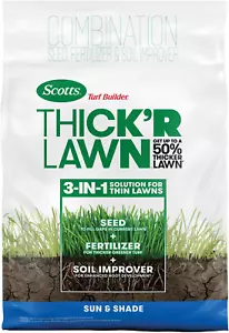 Scotts Turf Builder THICK'R LAWN Grass Seed, Fertilizer, and Soil Improver for S - Picture 1 of 11