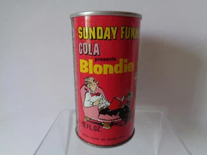 Sunday Funnies Blondie Cola Straight Steel Pull Tab Bottom Opened Soda Can - Picture 1 of 7