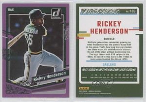 2023 Panini Donruss Holo Purple Rickey Henderson #189 HOF