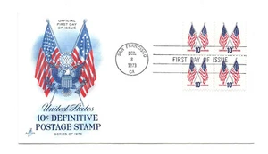 1509, 50 Star + 13 Star Flags, pane, ArtCraft, block of 4, FDC - Picture 1 of 1