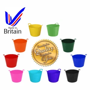 (Set of 8) 40L Flexi Tub With Handles Horse Feeding Trugs Garden Storage Bucket - Picture 1 of 51