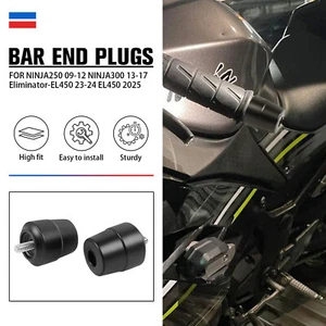 Handlebar Grip Bar End Caps For Kawasaki NINJA250 2009-2012 NINJA300 2013-2017 - Picture 1 of 10