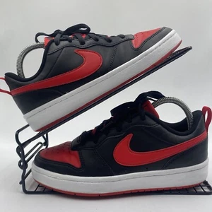 Nike Court Borough Low Red Black Trainers Size UK 5.5 Womens Leather BQ5448-007 - Picture 1 of 8