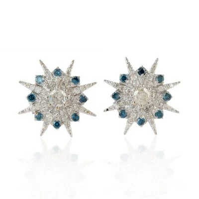 925 Sterling silver Pave Diamond Stud earring Jewelry Supplier - Image 1 of 3