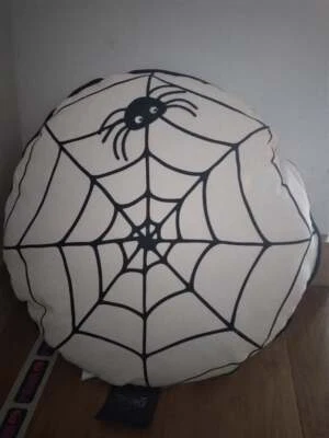 Thro by Marlo Lorenz Halloween 18" Round Spider Web Throw Pillow - Image 1 of 4
