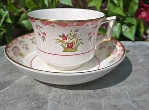 Wedgwood Bianca Williamsburg Gedenkgeschirr Goldrand Teetasse & Untertasse 33/4 x H23/4" - Bild 1 von 10