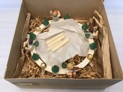 Gebrauchter alter Expertic Adventskranz/Tischaufsatz mit 4 Engel,OVP, Erzgebirge - Bild 1 von 4