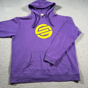 Santa Cruz Hoodie Men's Large Purple Pullover Sweatshirt Drawstrings Skateboard - Foto 1 di 10