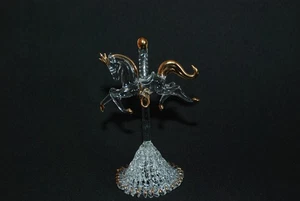 Vintage gesponnenes Glas Einhorn Figur Goldrand - Bild 1 von 9