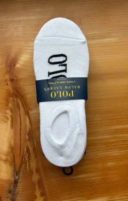 Polo Ralph Lauren No Show Socks 6 Pairs Non-Slip Heel Black White Size 4-10.5 - Image 1 of 3