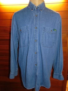 Vintage Cabela's Heavy Denim Long Sleeve Shirt Size XL 100% Cotton Button Collar - Bild 1 von 7