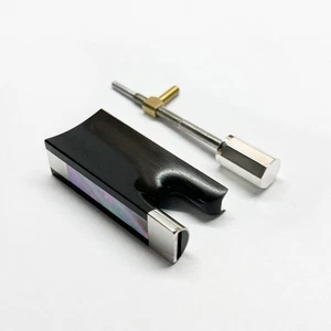 4/4 Violin Frog Silver Parts Ebony Frog Screw Button Bow Abalone Blank No Eye - Picture 1 of 4