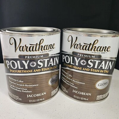 (2) Varathane Stain + Poly JACOBEAN GLOSS  32 Oz - Image 1 of 4