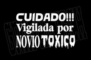 "CALCOMANÍA PEGATINA CUIDADO NOVI TÓXICO CALCOMANÍA DE VINILO BLANCO 8" - Imagen 1 de 1