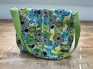 Vera Bradley Green Limes Up Floral Diaper Bag w/ Changing Pad Shoulder Strap - Picture 1 of 13