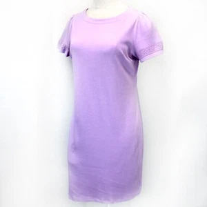 Talbots Plus Lavender Cotton Short Sleeve Boat Neck Mini Dress, Size 3X Petite - Picture 1 of 8