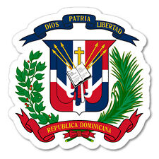 Dominican Coat of Arms Dominican Republic Flag DOM DO Vinyl Sticker Decal 4"