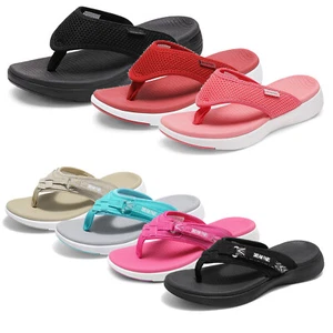 Women Arch Support Soft Cushion Flip Flops Summer Beach Walking Thong Sandals - Picture 1 of 96