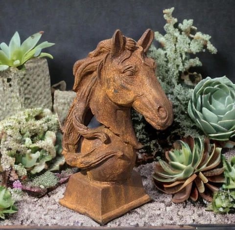 Horse Head Statue, Cast Iron, Large In Size. We Ship Worldwide Cover