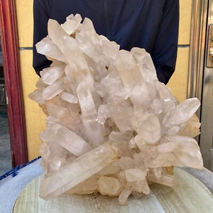 47.1LB Large Natural Clear White Quartz Crystal Cluster Energy Healing Specimen - Picture 1 of 21