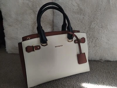 BOSTANTEN женщин кожаная Дамская сумка дизайнерская сумка сумочка верхняя ручка бежевый/коричневый - Изображение 1 из 4