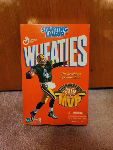 NFL Football Green Bay Packers Brett Favre Starting Lineup Figure Wheaties Box Cover