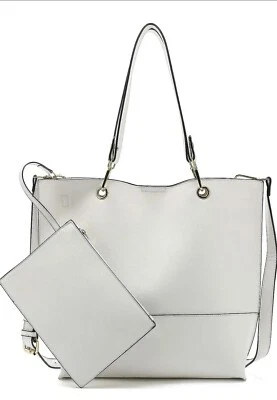 Elegante Cartera de Trabajo Grande Scarleton Cuero Sintético Vegano en Blanco Foto 1 de 4