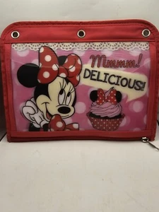 Disney Vinyl Minnie Mouse Mappe Federmäppchen mit Reißverschluss und Brads - Bild 1 von 1