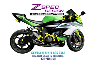 ZSPEC Titanium Dress Up Bolts® Fastener Kit for the Kawasaki Ninja 636 ZX6R - Picture 1 of 30