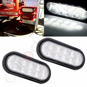 2x 6" Transparente 10 LED Ovalado Camión Remolque Parada Cola Marcador Lateral Luz con Montaje Al Ras - Imagen 1 de 6