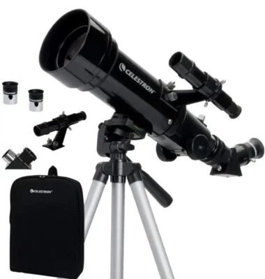 Celestron Telescope 70mm Travel Scope Portable Refractor Coated Compact 40x NEW - Image 1 of 4