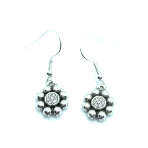 Brighton Meridian Petite Flowers Crystal Centers Custom Silver Earrings - Picture 1 of 7