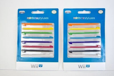 Nintendo Wii U Rainbow Styluses Set de 8 Lote de 2 Nuevos Paquete Sellado de Fábrica Foto 1 de 4