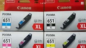 4 x Genuine Canon CLI651XL,CLI-651xl ink Cartridges MG5660,iP7260,MX928,MG7160 - Bild 1 von 1