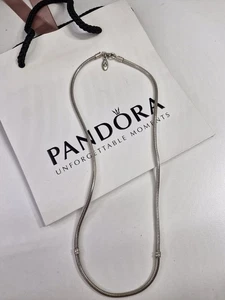 Pandora Sterling Silber Schlangenkette Halskette 50 cm sehr guter Zustand - Bild 1 von 8