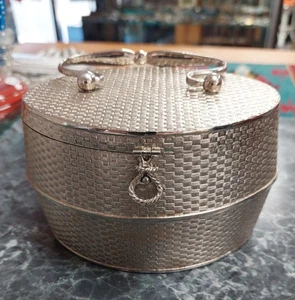 Vintage Small Box Purse Silver Woven Basket Style Made in Italy for Rosenfeld - Picture 1 of 14
