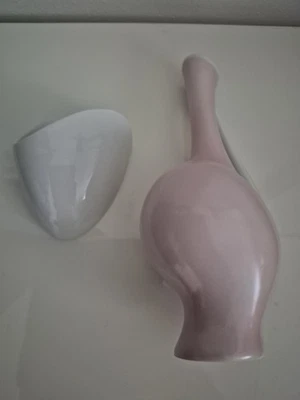 Rosenthal Vase schwangere Luise rosefarben und Rosenthal Wandvase weiß - Bild 1 von 4