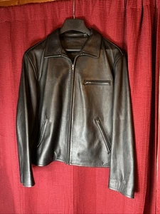 Roundtree & Yorke Giacca di Pelle di Agnello Grande - Nero (495$ Nuovo) - Foto 1 di 24