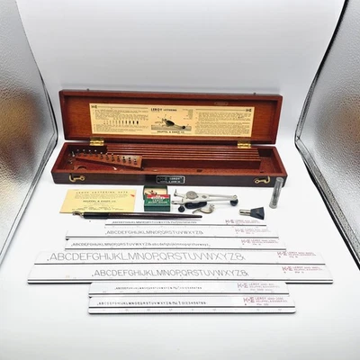 Vintage K&E Leroy Lettering Sets & Luxylite Curves Bundle - 2 Sets & 9 Curves - Image 1 of 4