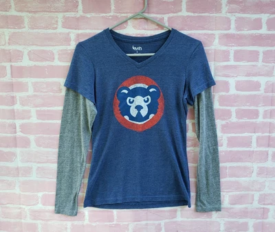 🔥 Chicago Cubs 90's Logo Touch By Alyssa Milano Shirt Women's Small S - Image 1 of 4