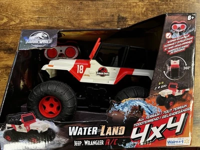Jada Jurassic World Park Jeep Wrangler Remote Control R/C Land & Water 4x4 NEW - Image 1 of 4