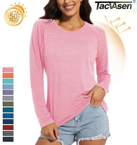 Women's UPF 50+ Long Sleeve Sun Protection Shirt Workout Running Athletic Shirts - Picture 1 of 103